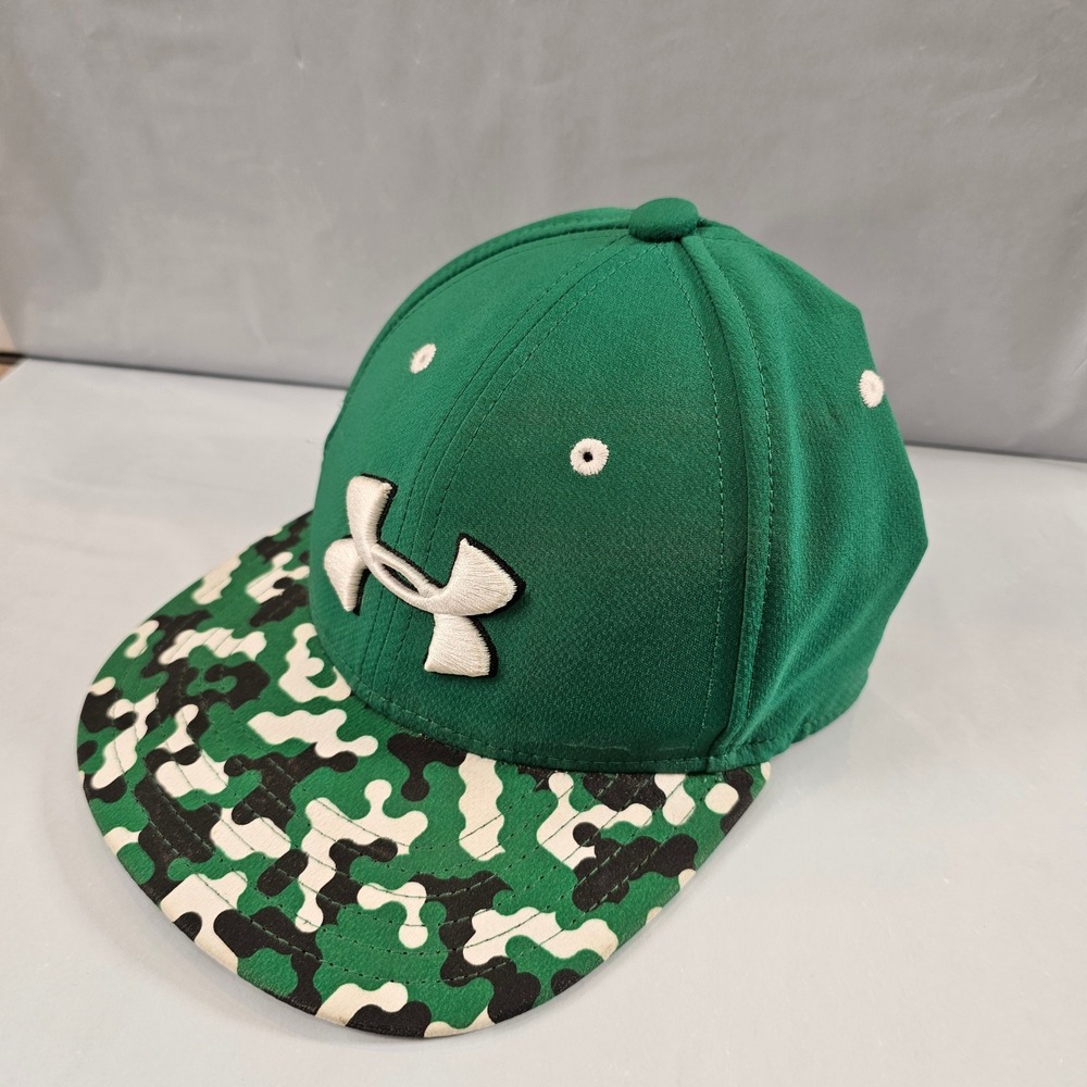 Under Armour Youth Snapback Hat Green Camo Flat Brim OSFA Style 1270955‎